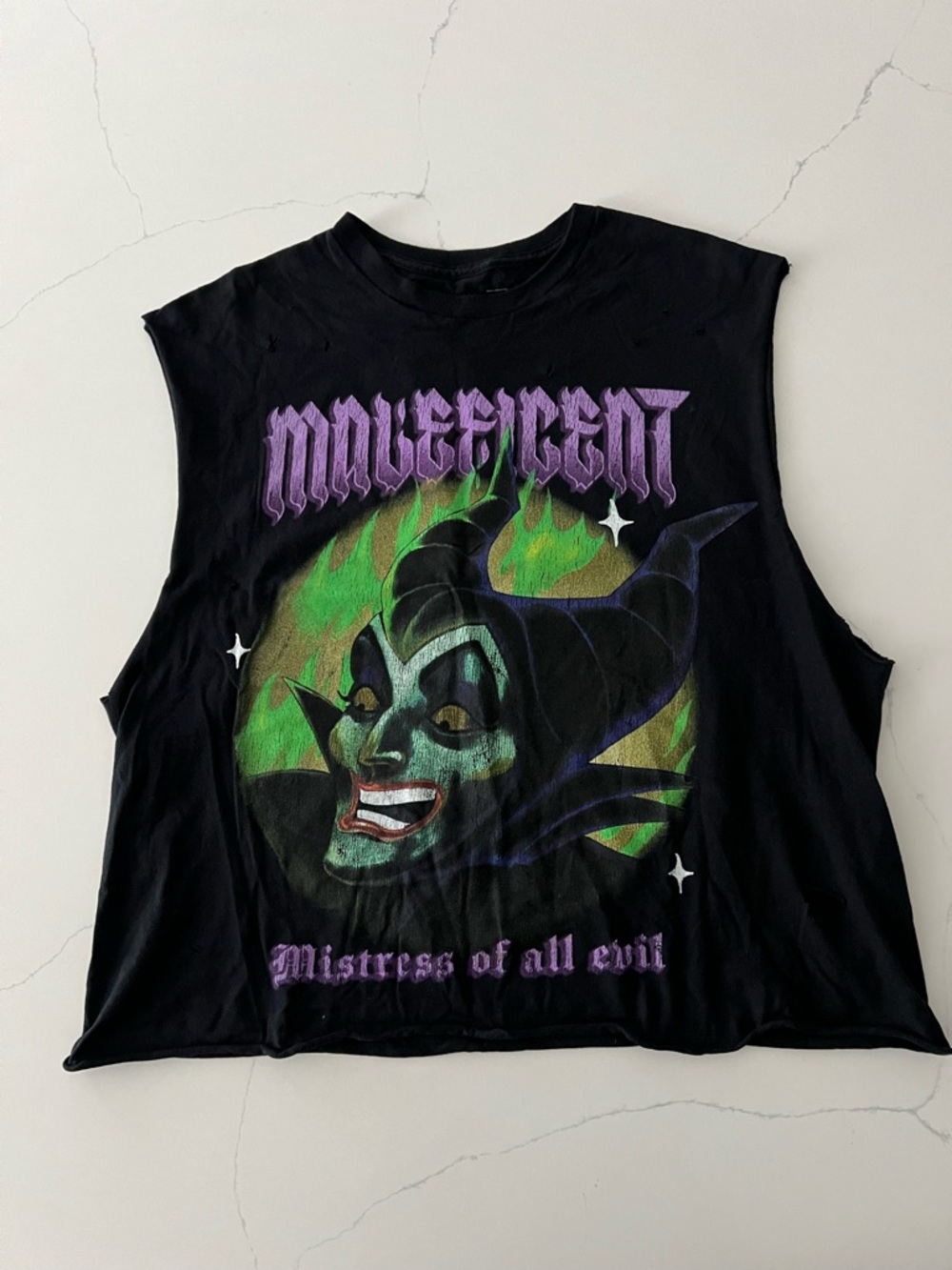 Disney  Sleeping Beauty Maleficent Japanese Double-Sided cutouts T-Shirt Size L